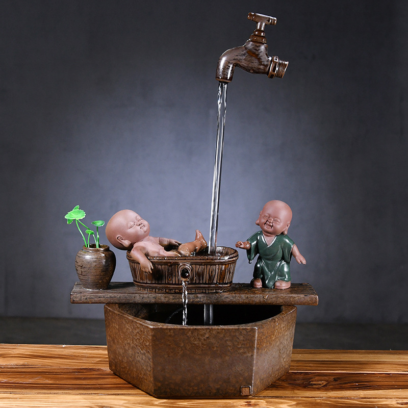 Kézzel készített kerámia Zen asztali vízesés glazúrozott felülettel, akváriumokhoz