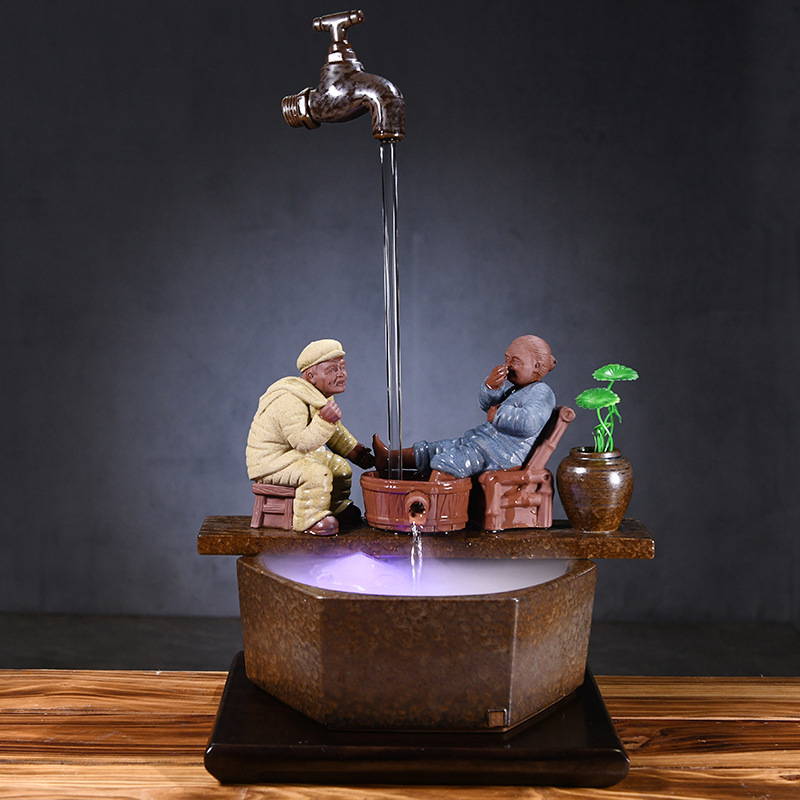 Kézzel készített kerámia Zen asztali vízesés glazúrozott felülettel, akváriumokhoz