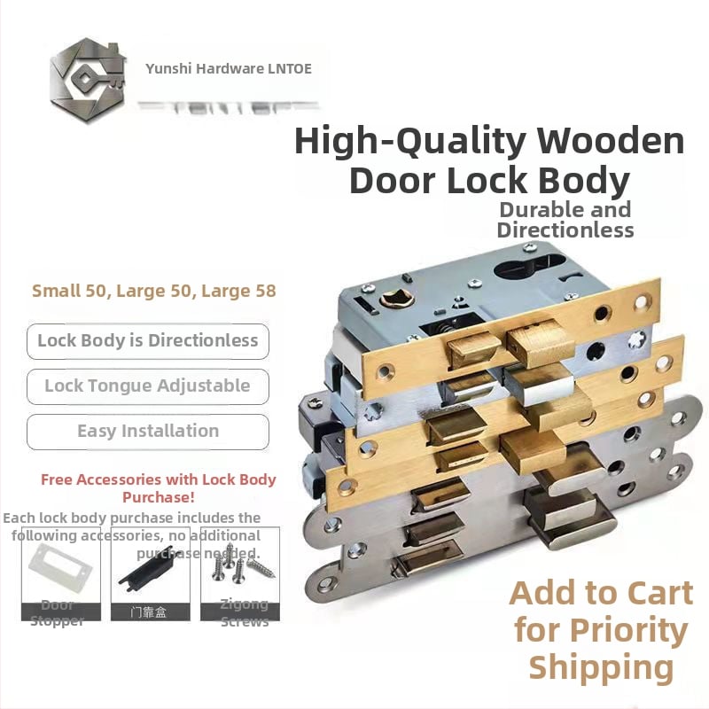 Vnútorný zámok pre drevené dvere, meďový zámok, guľový zámok, cylindr, jazýček, kód 5449751160