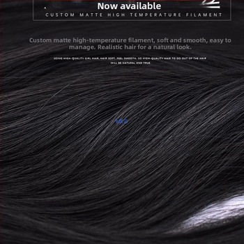 Fragment de perucă Yuxinde, păr drept, breton cu parcare medie, extensie ușoară cu clips pentru volum, fibre rezistente la temperaturi înalte