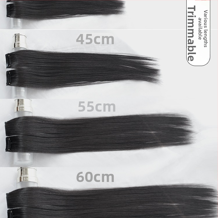 Yuxinde kúšok paruky, rovné vlasy, stredne delené ofiny, ľahké clip-on predĺženie pre objem, vlákno s vysokou teplotou