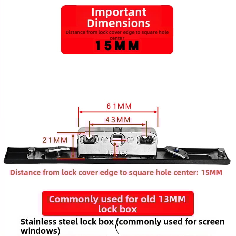 Alumíniumötvözetű bukóablak zárdoboza: átviteli zártest és teleszkópos zár, összekötő záralkatrészek