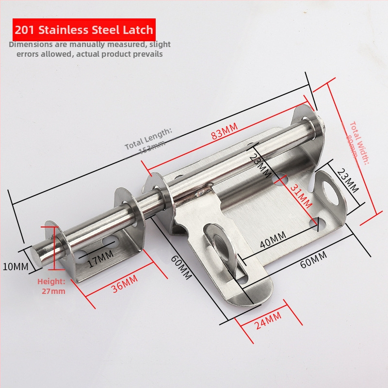 Дверна зацепка от неръждаема стомана – Solid Latch, корпус на заключващ Mechanizъм, за дървени врати, стил лайт лукс