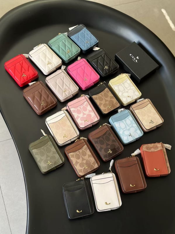 Portofel pentru carduri și portofel pentru monede cu cutie cadou, PVC, 1 buzunar pliant, căptușeală poliester-bumbac, lansare primăvara 2025