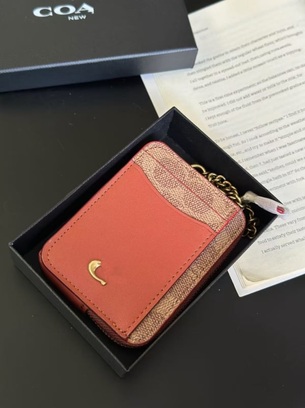 Portofel pentru carduri și portofel pentru monede cu cutie cadou, PVC, 1 buzunar pliant, căptușeală poliester-bumbac, lansare primăvara 2025