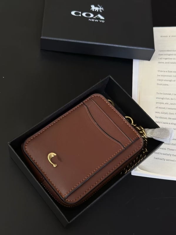 Portofel pentru carduri și portofel pentru monede cu cutie cadou, PVC, 1 buzunar pliant, căptușeală poliester-bumbac, lansare primăvara 2025