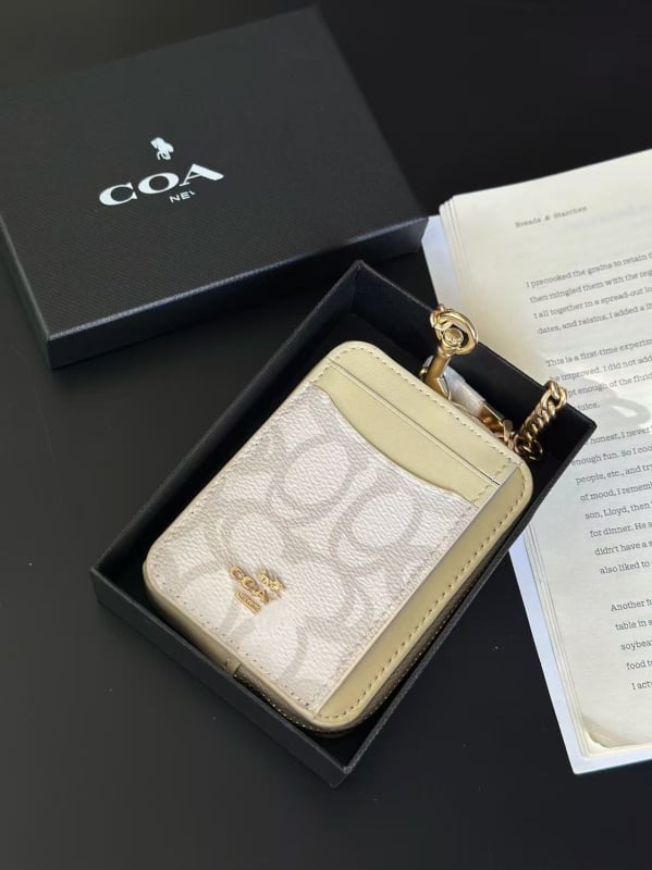 Portofel pentru carduri și portofel pentru monede cu cutie cadou, PVC, 1 buzunar pliant, căptușeală poliester-bumbac, lansare primăvara 2025