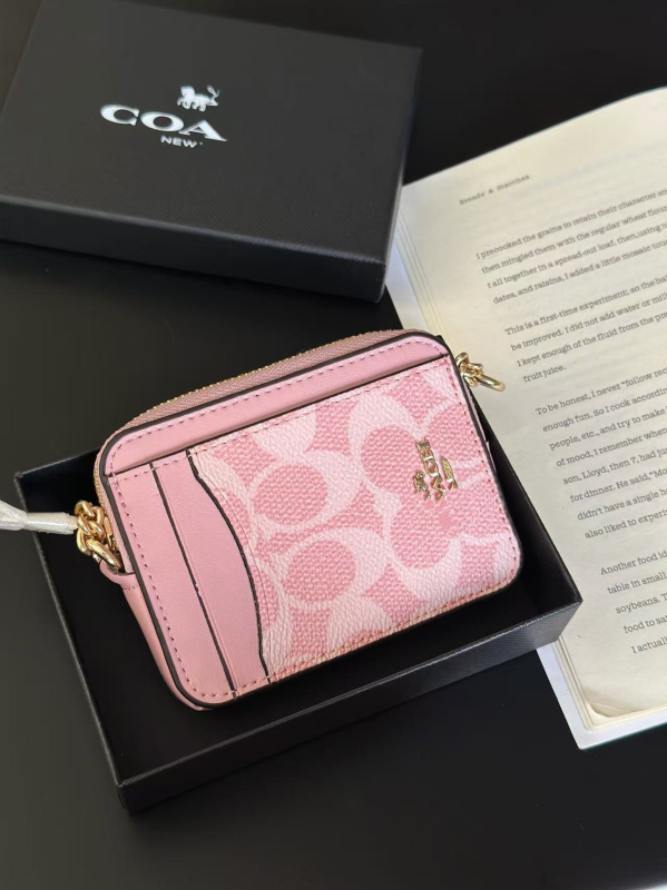 Portofel pentru carduri și portofel pentru monede cu cutie cadou, PVC, 1 buzunar pliant, căptușeală poliester-bumbac, lansare primăvara 2025