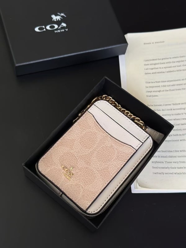 Portofel pentru carduri și portofel pentru monede cu cutie cadou, PVC, 1 buzunar pliant, căptușeală poliester-bumbac, lansare primăvara 2025