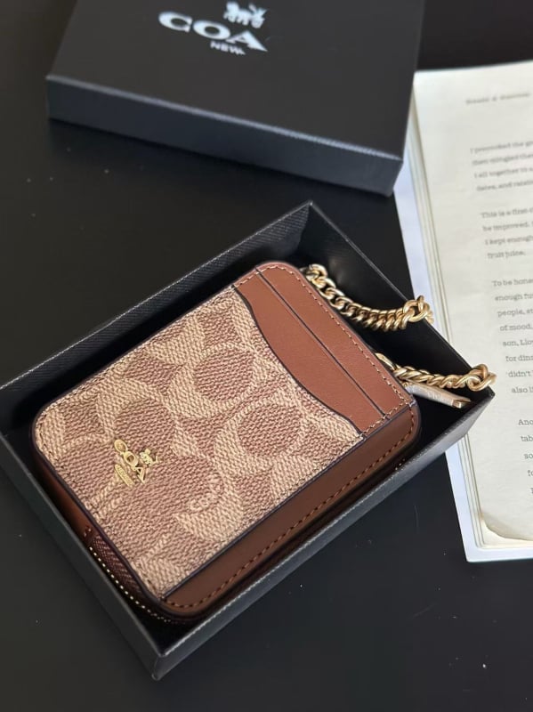 Portofel pentru carduri și portofel pentru monede cu cutie cadou, PVC, 1 buzunar pliant, căptușeală poliester-bumbac, lansare primăvara 2025