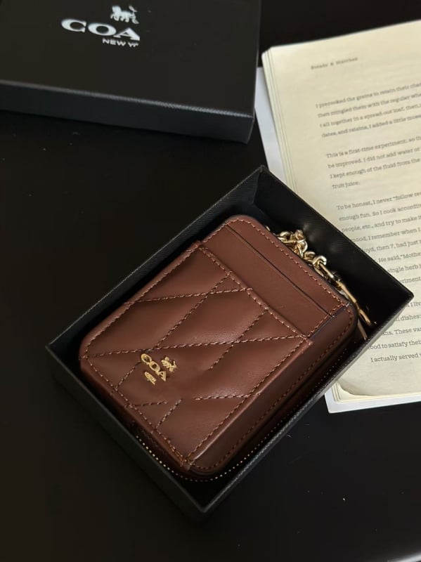 Portofel pentru carduri și portofel pentru monede cu cutie cadou, PVC, 1 buzunar pliant, căptușeală poliester-bumbac, lansare primăvara 2025