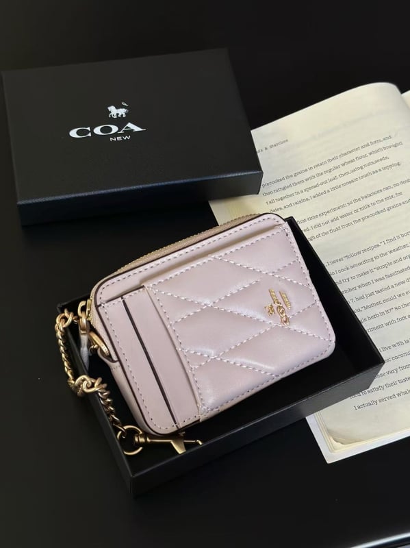 Portofel pentru carduri și portofel pentru monede cu cutie cadou, PVC, 1 buzunar pliant, căptușeală poliester-bumbac, lansare primăvara 2025