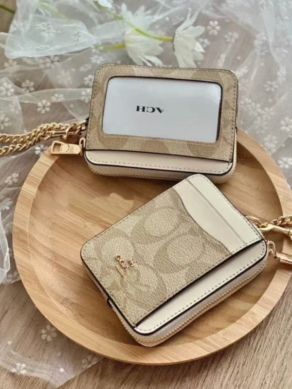 Portofel pentru carduri și portofel pentru monede cu cutie cadou, PVC, 1 buzunar pliant, căptușeală poliester-bumbac, lansare primăvara 2025