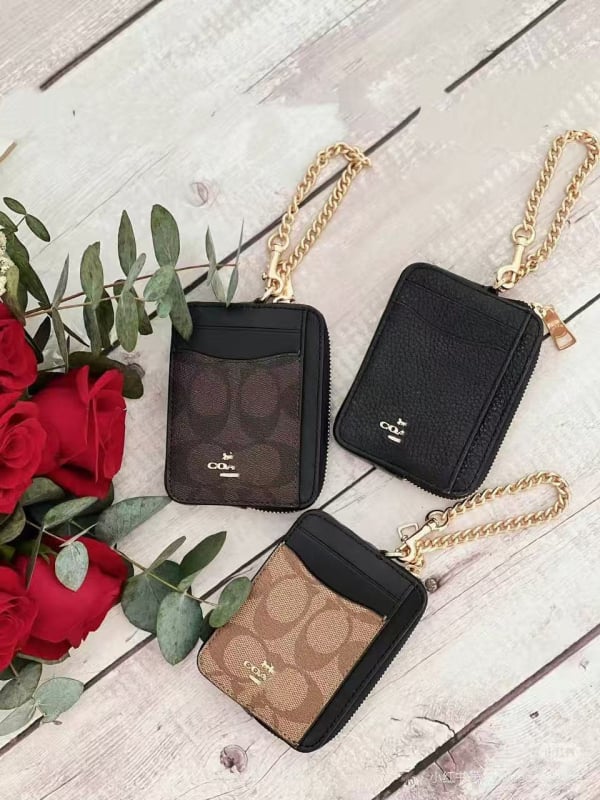 Portofel pentru carduri și portofel pentru monede cu cutie cadou, PVC, 1 buzunar pliant, căptușeală poliester-bumbac, lansare primăvara 2025