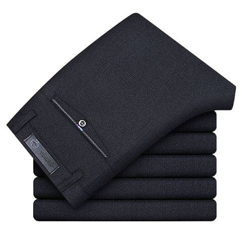 Ανδρικά παντελόνια casual με επένδυση φλίς, υψηλή μέση, ίσια γραμμή, πολυεστέρας