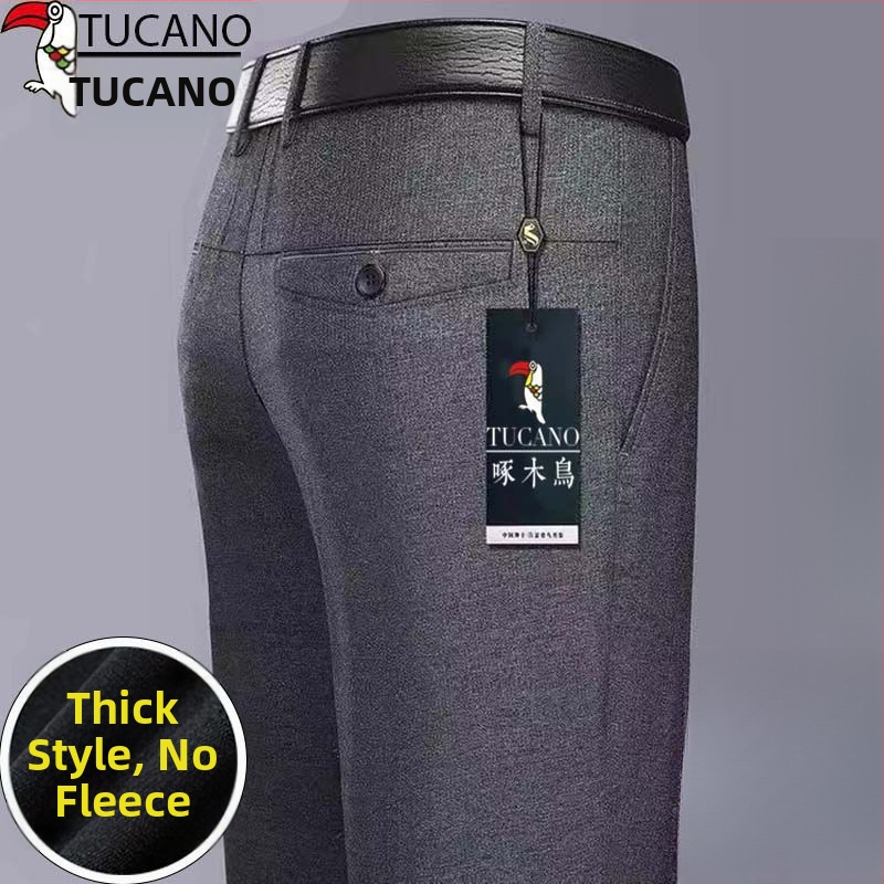 Ανδρικά παντελόνια casual με επένδυση φλίς, υψηλή μέση, ίσια γραμμή, πολυεστέρας