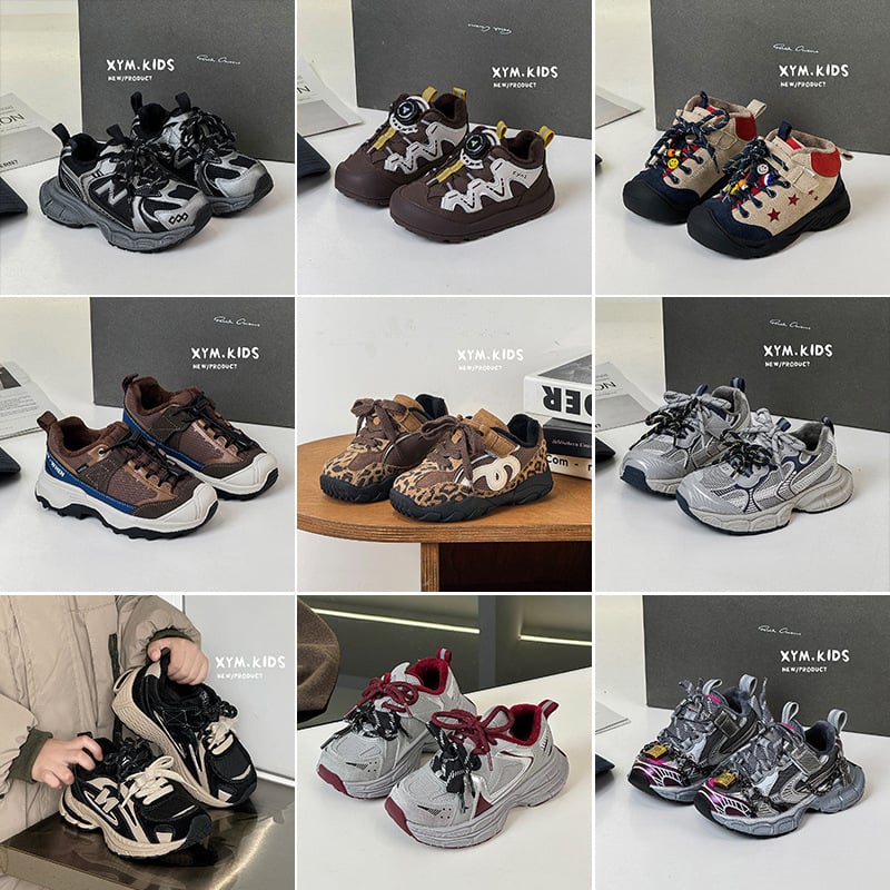 Detské zimné topánky typu Dad Shoes, horná časť: Super Fiber, magické zapínanie, unisex, športový štýl