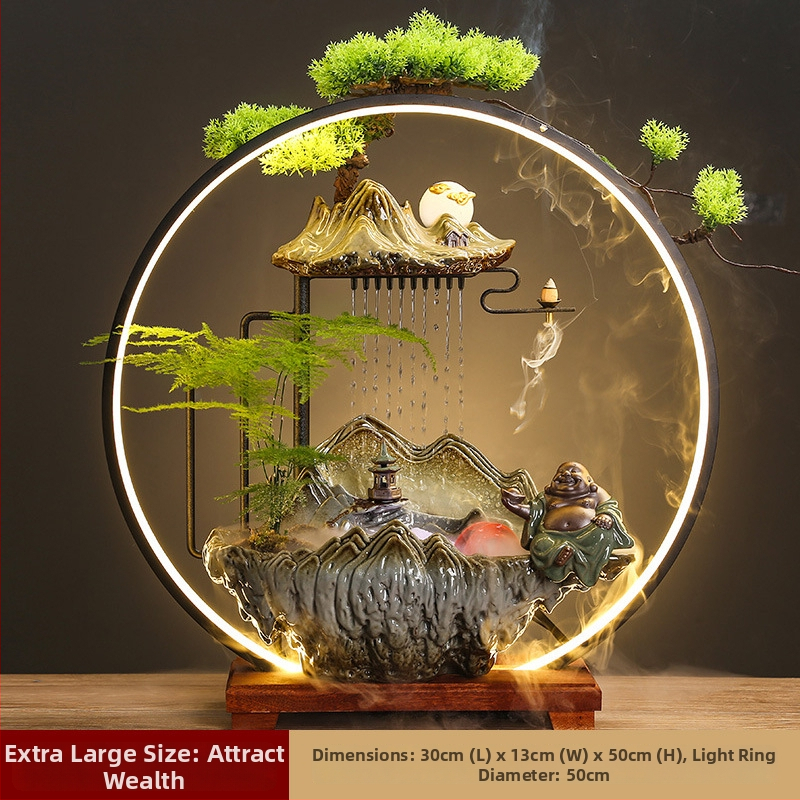 Kerámiás párásító folyóvízes függönyökkel, új kínai stílusú, nappali és iroda számára, testreszabható