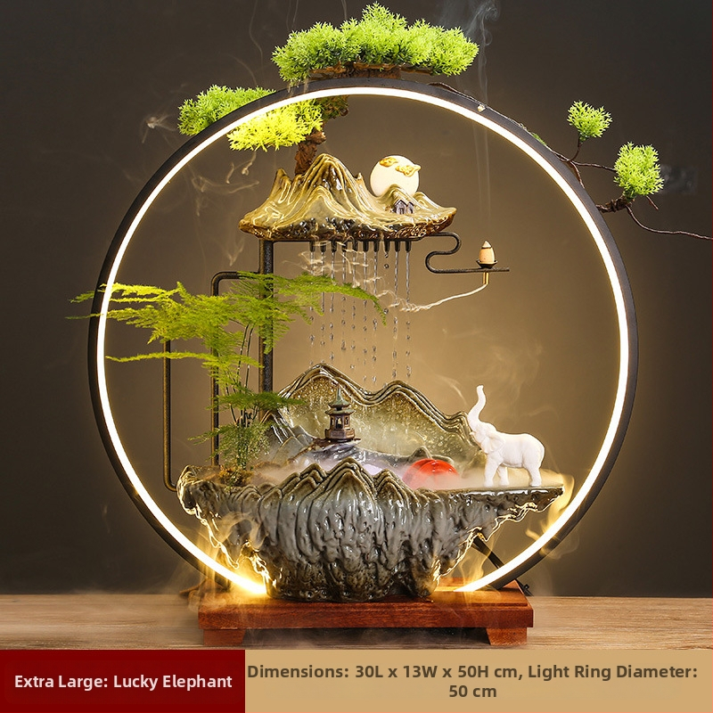 Kerámiás párásító folyóvízes függönyökkel, új kínai stílusú, nappali és iroda számára, testreszabható