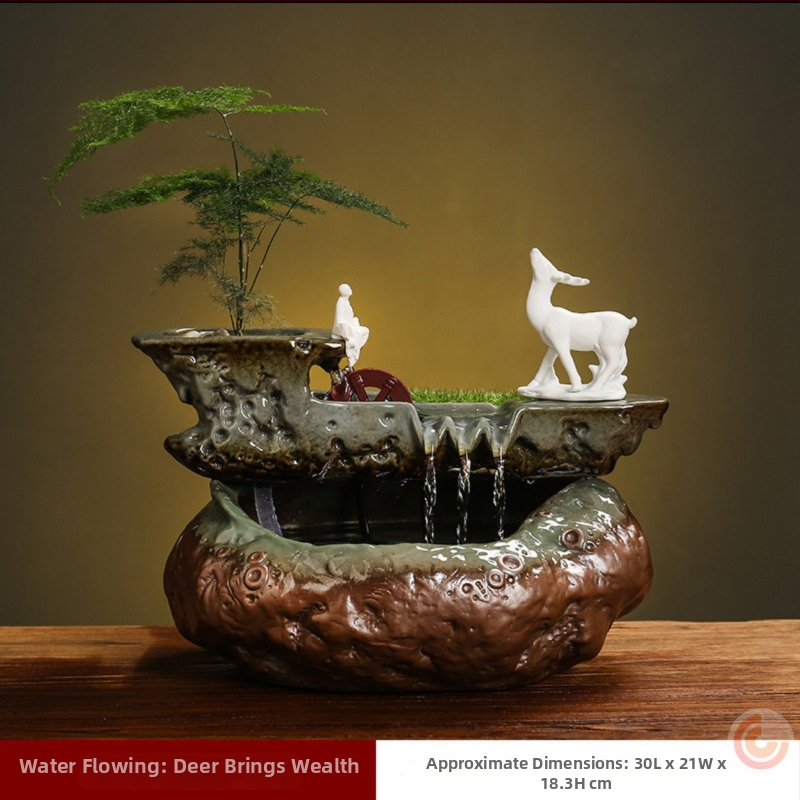 Kerámiás párásító folyóvízes függönyökkel, új kínai stílusú, nappali és iroda számára, testreszabható