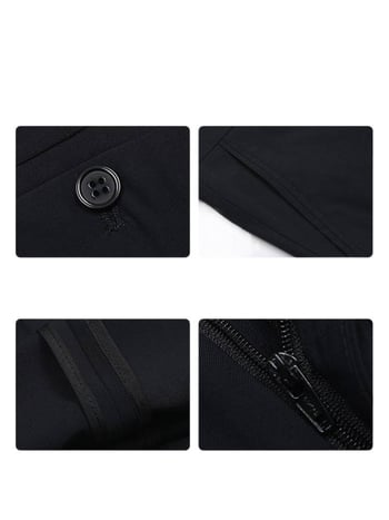 Ανδρικά παντελόνια από μαλλί, χαλαρή ευθεία γραμμή, υψηλή μέση, χωρίς σιδέρωμα, μονόχρωμα.