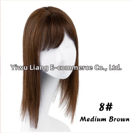 Perucă pentru femei - Piesă lungă, dreaptă cu breton 3D, procesare mecanizată, mătase rezistentă la temperaturi înalte, poate fi coafată și vopsită