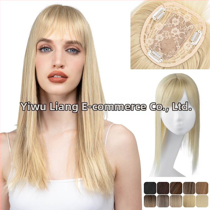 Parochňa pre ženy - Dlhé rovné vlasy s 3D ofinkou, mechanizované spracovanie, vysokoteplotný hodváb, možno žehliť a farbiť