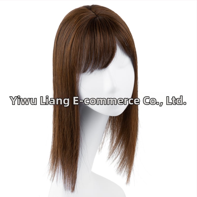 Perucă pentru femei - Piesă lungă, dreaptă cu breton 3D, procesare mecanizată, mătase rezistentă la temperaturi înalte, poate fi coafată și vopsită