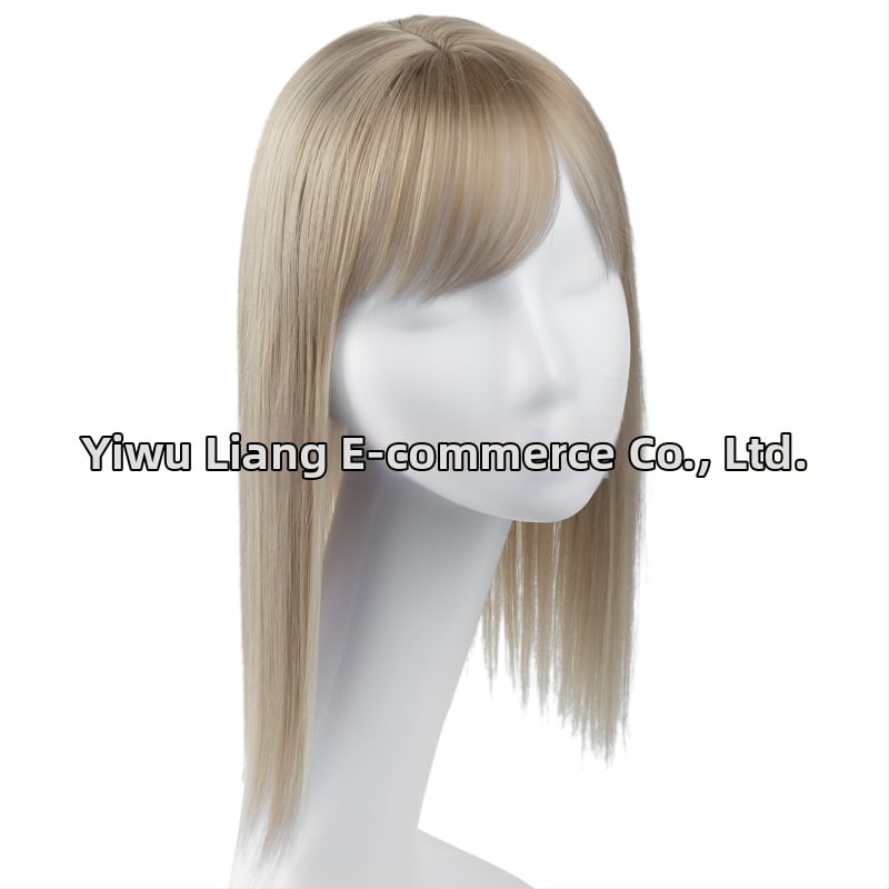 Perucă pentru femei - Piesă lungă, dreaptă cu breton 3D, procesare mecanizată, mătase rezistentă la temperaturi înalte, poate fi coafată și vopsită