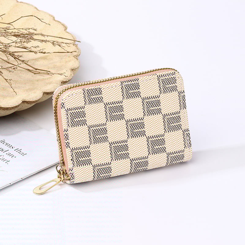 Акордеонен държач за карти с множество джобове – PVC материал, буквена шарка, Yanxi, унисекс, ултралек, антикрадба, подплата полиестер