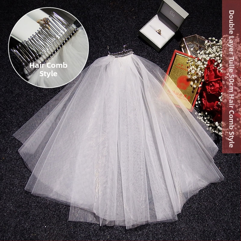 Νυφικό αξεσουάρ κεφαλής με βέλο — μοντέρνο μινιμαλιστικό στυλ για ζευγάρι, μάρκα Unique, Χειμώνας 2022