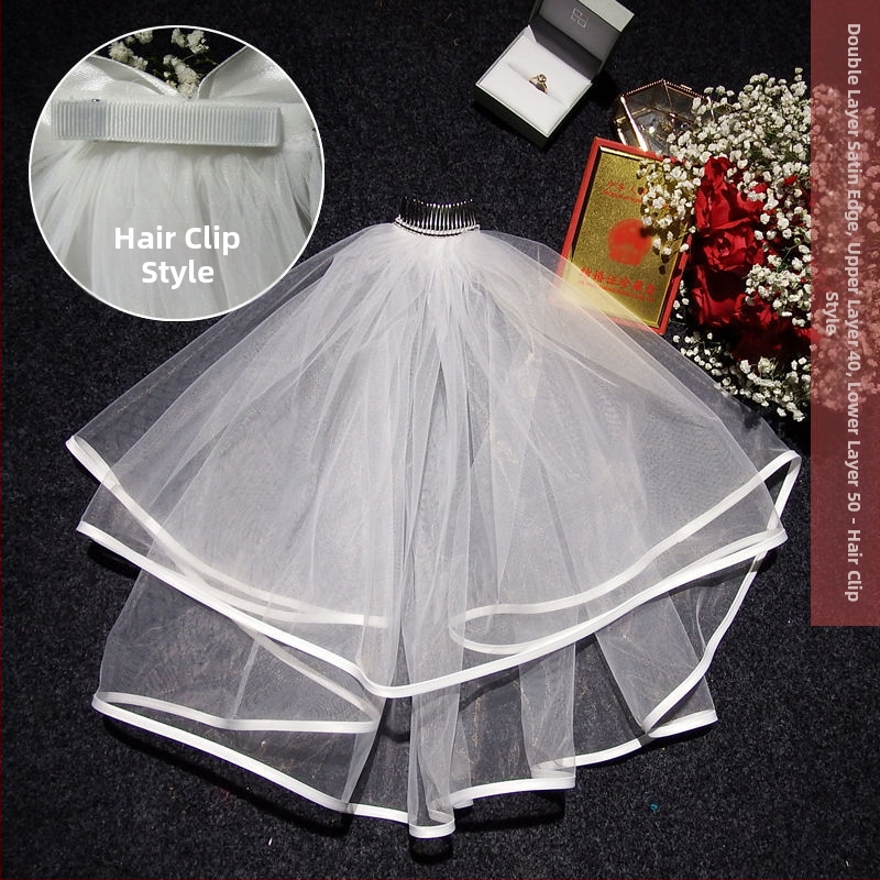 Νυφικό αξεσουάρ κεφαλής με βέλο — μοντέρνο μινιμαλιστικό στυλ για ζευγάρι, μάρκα Unique, Χειμώνας 2022