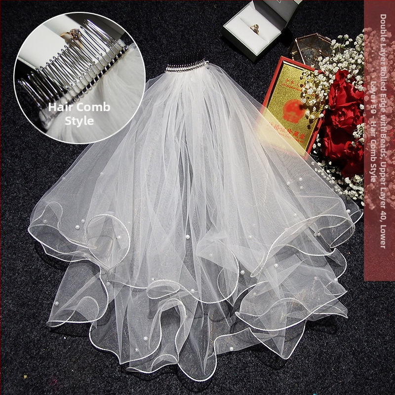 Νυφικό αξεσουάρ κεφαλής με βέλο — μοντέρνο μινιμαλιστικό στυλ για ζευγάρι, μάρκα Unique, Χειμώνας 2022