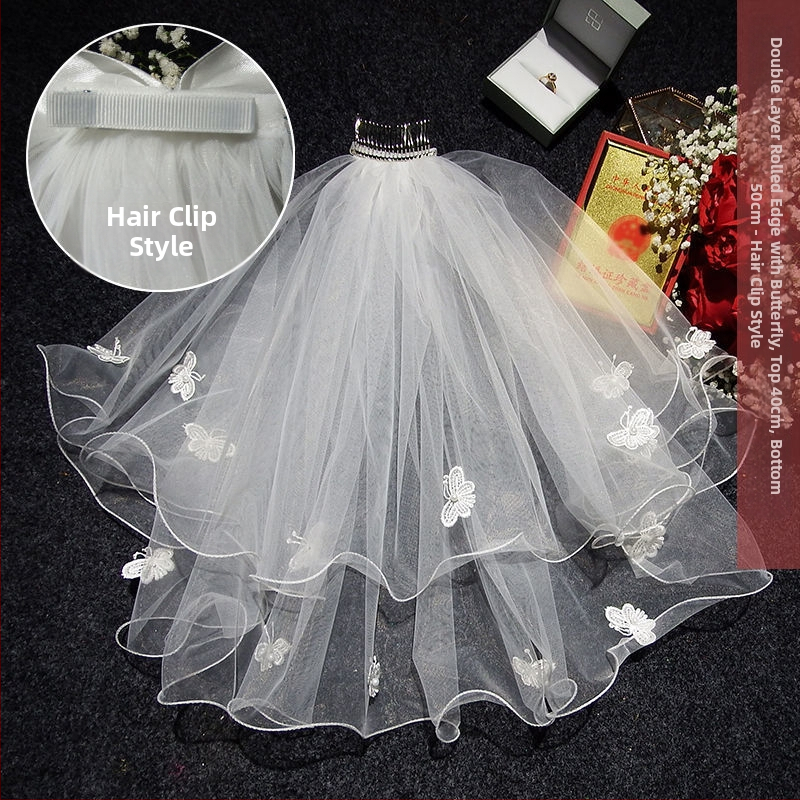 Νυφικό αξεσουάρ κεφαλής με βέλο — μοντέρνο μινιμαλιστικό στυλ για ζευγάρι, μάρκα Unique, Χειμώνας 2022