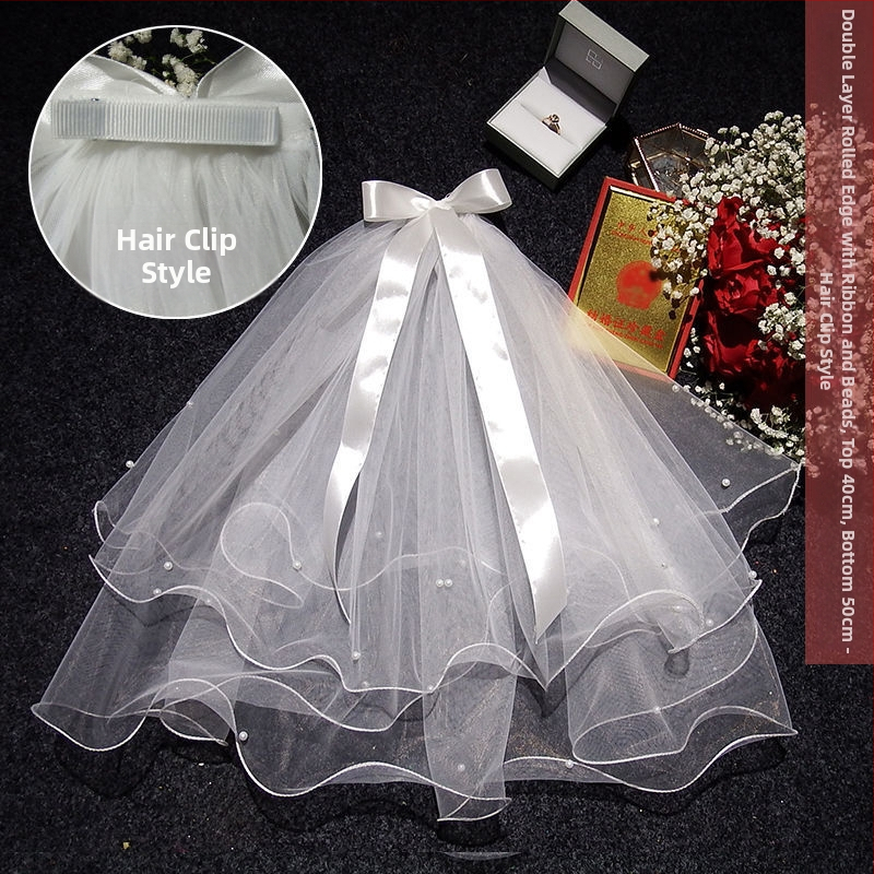 Νυφικό αξεσουάρ κεφαλής με βέλο — μοντέρνο μινιμαλιστικό στυλ για ζευγάρι, μάρκα Unique, Χειμώνας 2022