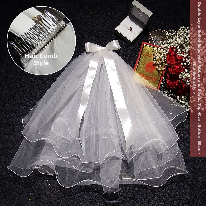 Νυφικό αξεσουάρ κεφαλής με βέλο — μοντέρνο μινιμαλιστικό στυλ για ζευγάρι, μάρκα Unique, Χειμώνας 2022