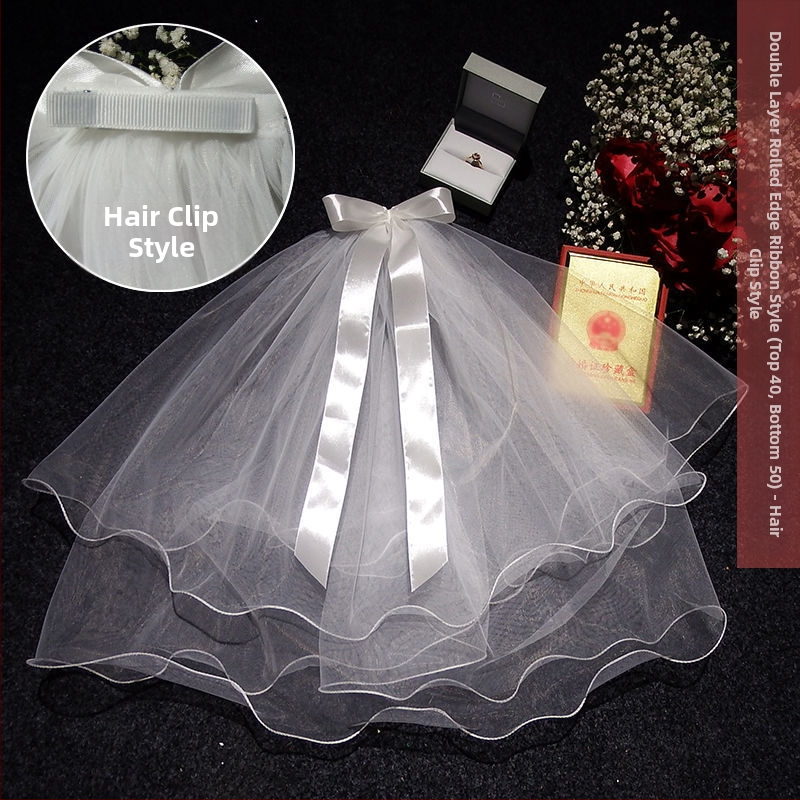 Νυφικό αξεσουάρ κεφαλής με βέλο — μοντέρνο μινιμαλιστικό στυλ για ζευγάρι, μάρκα Unique, Χειμώνας 2022