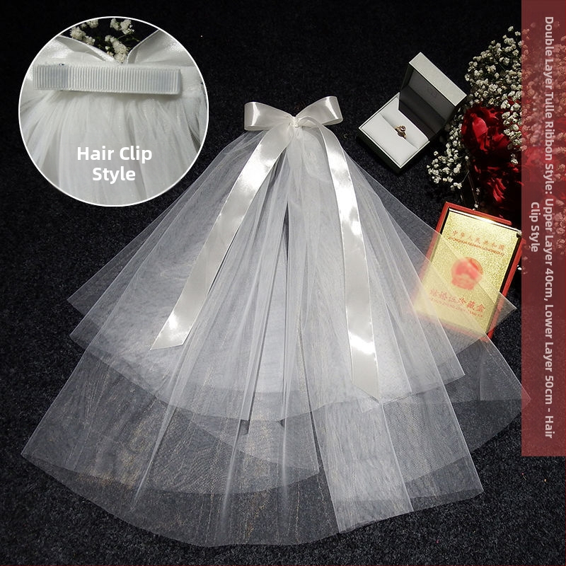 Νυφικό αξεσουάρ κεφαλής με βέλο — μοντέρνο μινιμαλιστικό στυλ για ζευγάρι, μάρκα Unique, Χειμώνας 2022