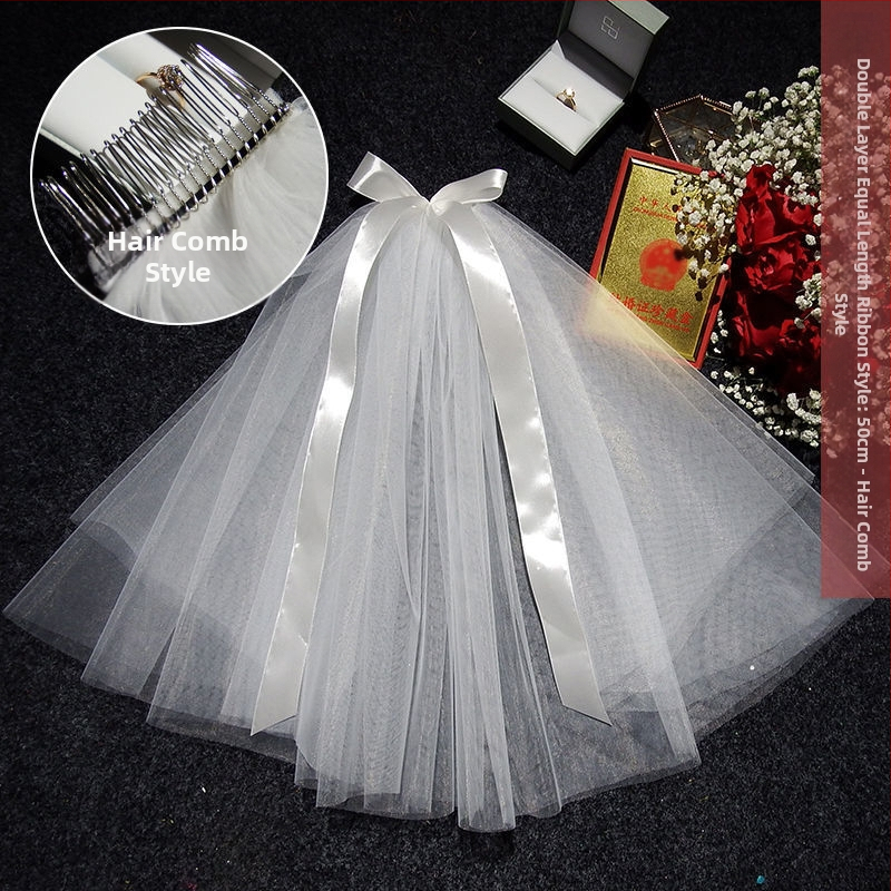 Νυφικό αξεσουάρ κεφαλής με βέλο — μοντέρνο μινιμαλιστικό στυλ για ζευγάρι, μάρκα Unique, Χειμώνας 2022