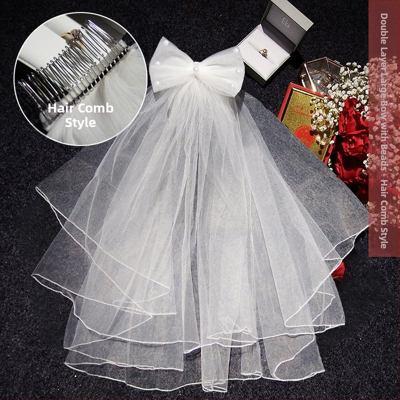 Νυφικό αξεσουάρ κεφαλής με βέλο — μοντέρνο μινιμαλιστικό στυλ για ζευγάρι, μάρκα Unique, Χειμώνας 2022