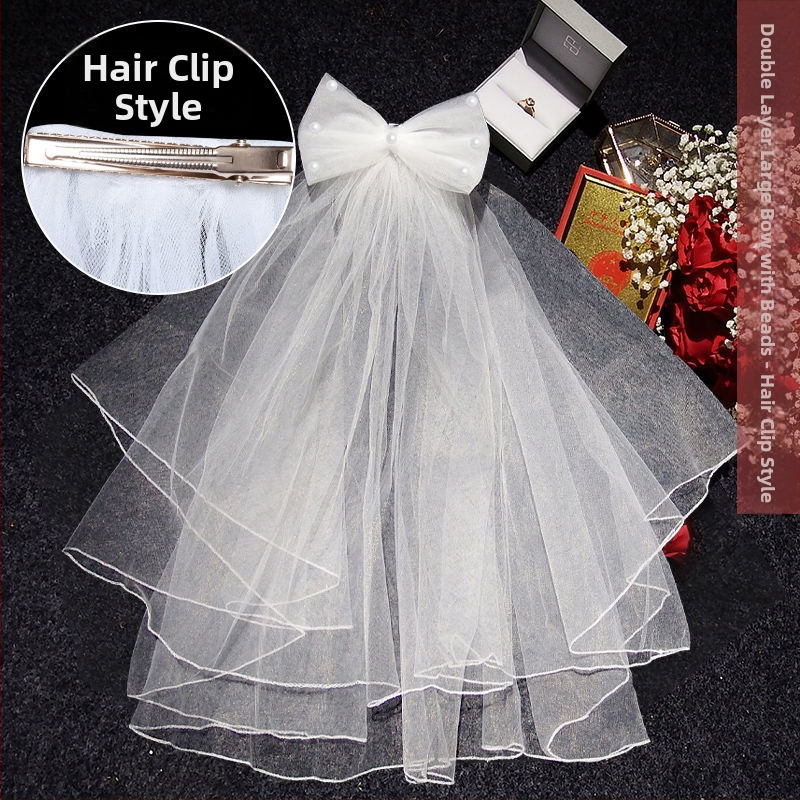 Νυφικό αξεσουάρ κεφαλής με βέλο — μοντέρνο μινιμαλιστικό στυλ για ζευγάρι, μάρκα Unique, Χειμώνας 2022