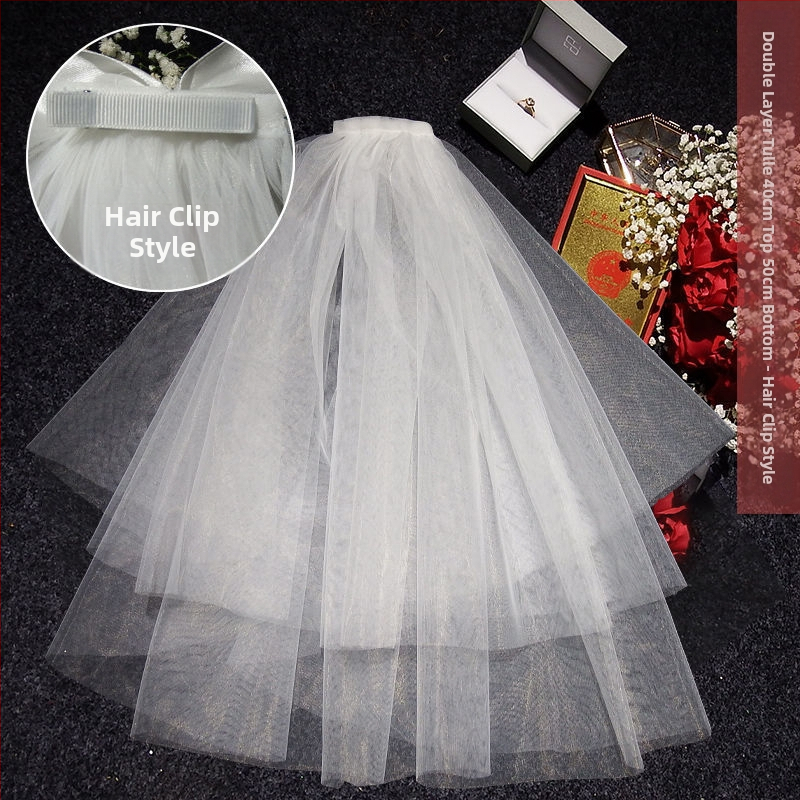 Νυφικό αξεσουάρ κεφαλής με βέλο — μοντέρνο μινιμαλιστικό στυλ για ζευγάρι, μάρκα Unique, Χειμώνας 2022