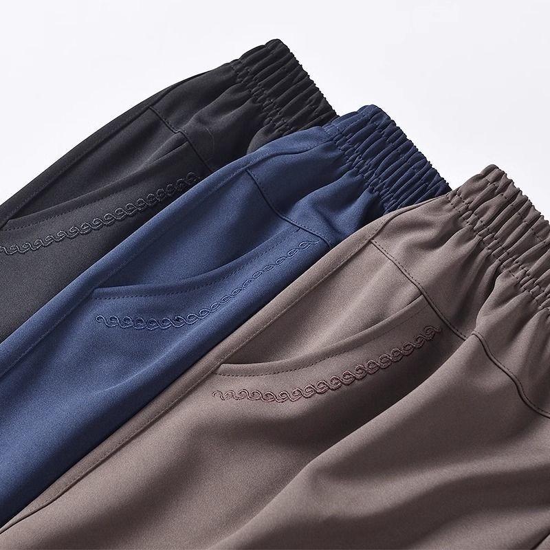 Ευθείες καθημερινές παντελόνες για μεσήλικες γυναίκες, υψηλή μέση, παχιά επένδυση φλίς, ύφασμα μπαμπού/Lyocell