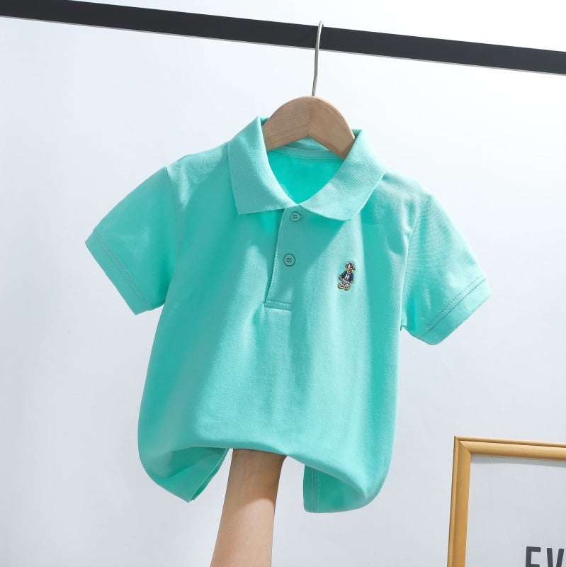 Παιδικό πόλο πουκάμισο, βαμβάκι, μονόχρωμο, unisex, καλοκαίρι (βαμβάκι; μονόχρωμο; unisex; καλοκαίρι)