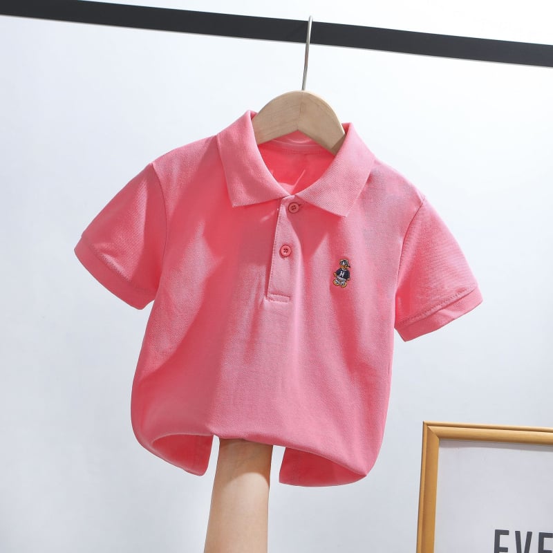 Παιδικό πόλο πουκάμισο, βαμβάκι, μονόχρωμο, unisex, καλοκαίρι (βαμβάκι; μονόχρωμο; unisex; καλοκαίρι)
