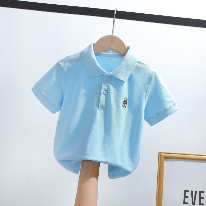 Παιδικό πόλο πουκάμισο, βαμβάκι, μονόχρωμο, unisex, καλοκαίρι (βαμβάκι; μονόχρωμο; unisex; καλοκαίρι)