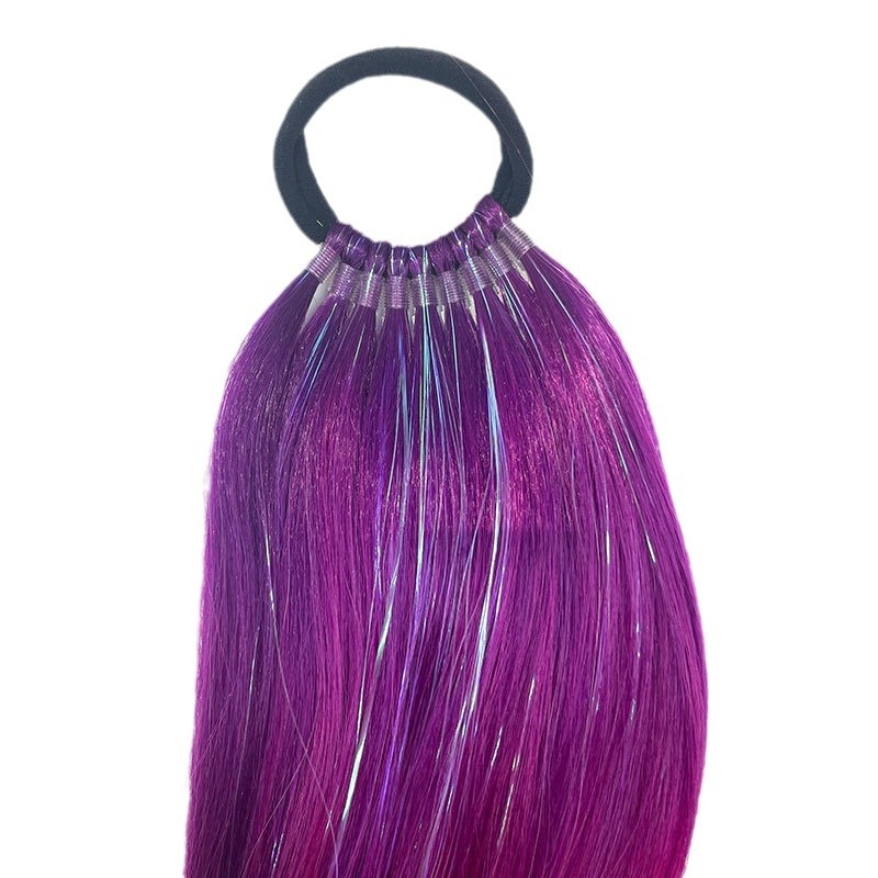 Fujia Perucă cu coadă – bucle de păr, sârmă rezistentă la temperaturi, proces mecanic, fără perm sau vopsire, pentru doamne