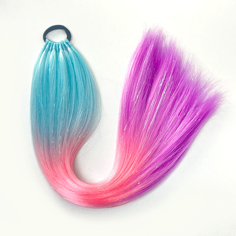 Fujia Perucă cu coadă – bucle de păr, sârmă rezistentă la temperaturi, proces mecanic, fără perm sau vopsire, pentru doamne