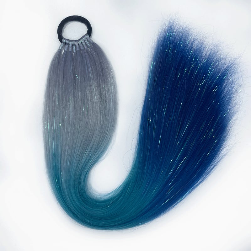 Fujia Perucă cu coadă – bucle de păr, sârmă rezistentă la temperaturi, proces mecanic, fără perm sau vopsire, pentru doamne