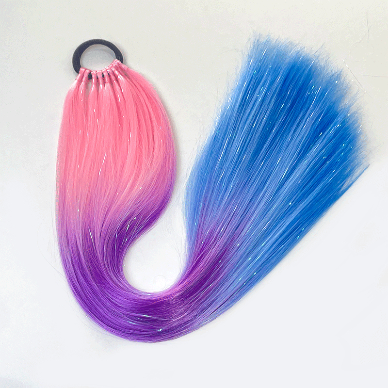 Fujia Perucă cu coadă – bucle de păr, sârmă rezistentă la temperaturi, proces mecanic, fără perm sau vopsire, pentru doamne